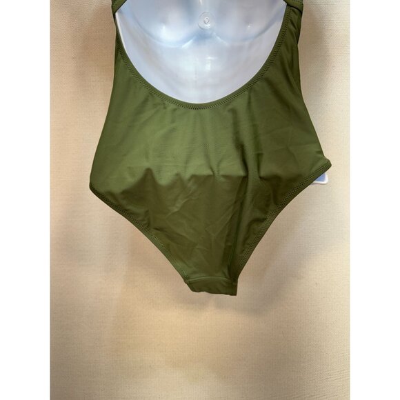 Charmo Women Halter One Piece Swimsuit Padded Tummy Control Sz S Green Sleeveles - Picture 9 of 10